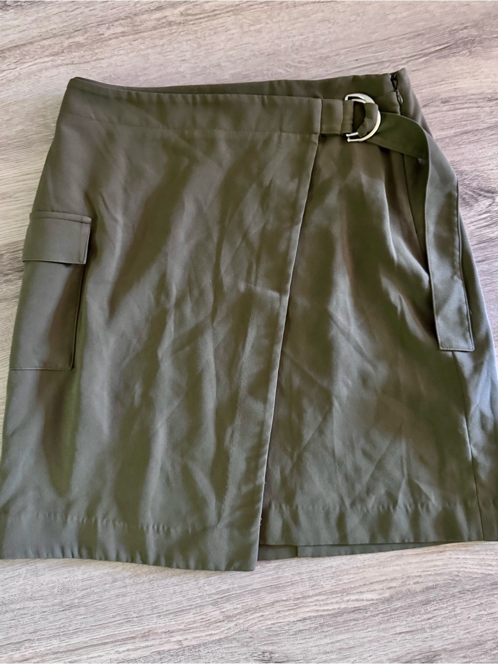 Nine West Olive Green Mini Skirt with Waistband Detail